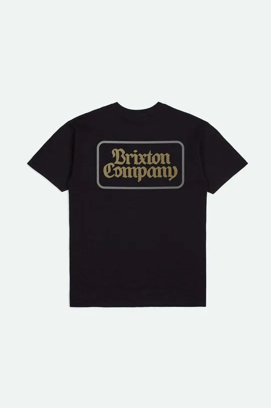 Brixton Norvell S/S Standard T-Shirt - BLACK WORN WASH