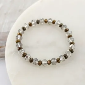 Crystal and Vintage Bead Stretch Bracelet