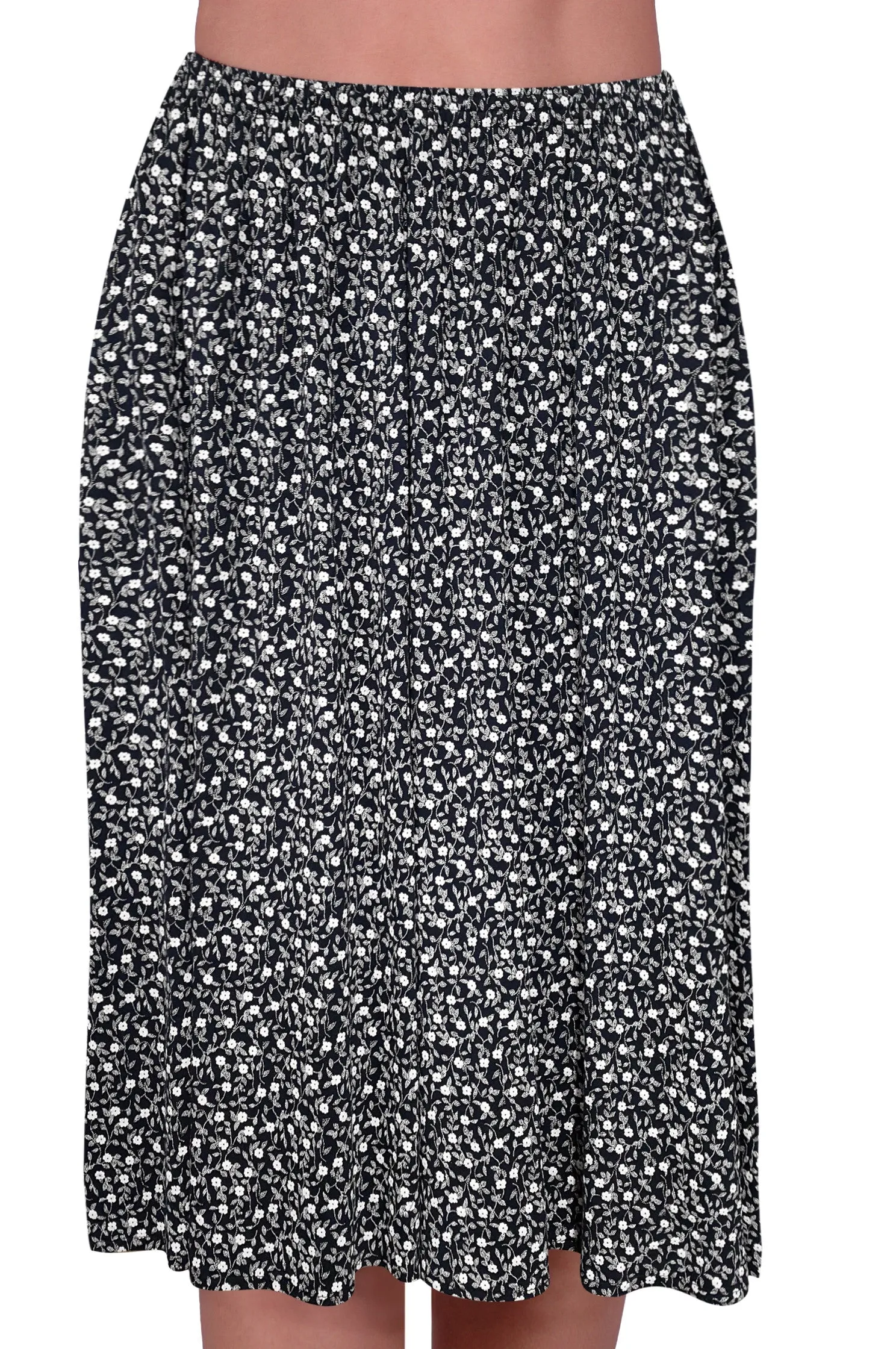 EyeCatch - Womens Knee Length Elasticated Designer Printed Ladies Skirts