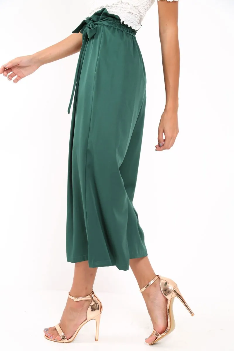 Green Paper Bag Waist Culottes - Eris