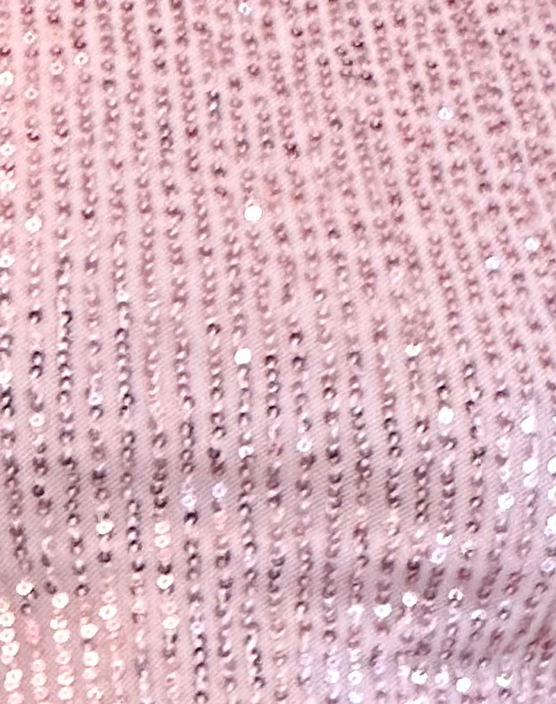 Hala Vest Top in Pink Mini Sequin