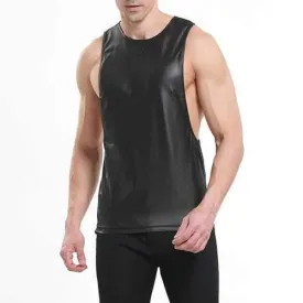 Leather Bodybuilding Sport Tank Tops