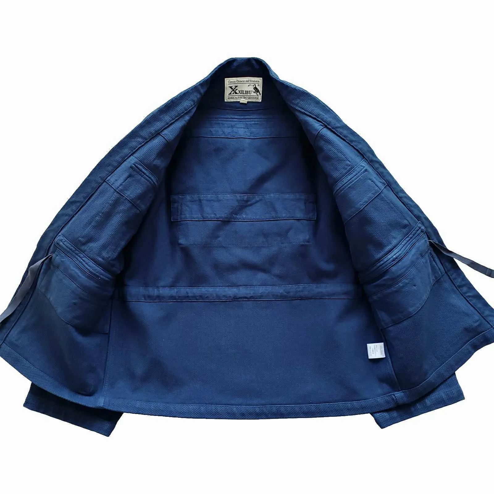 Men's Indigo Kendo Jacket Multi-pockets