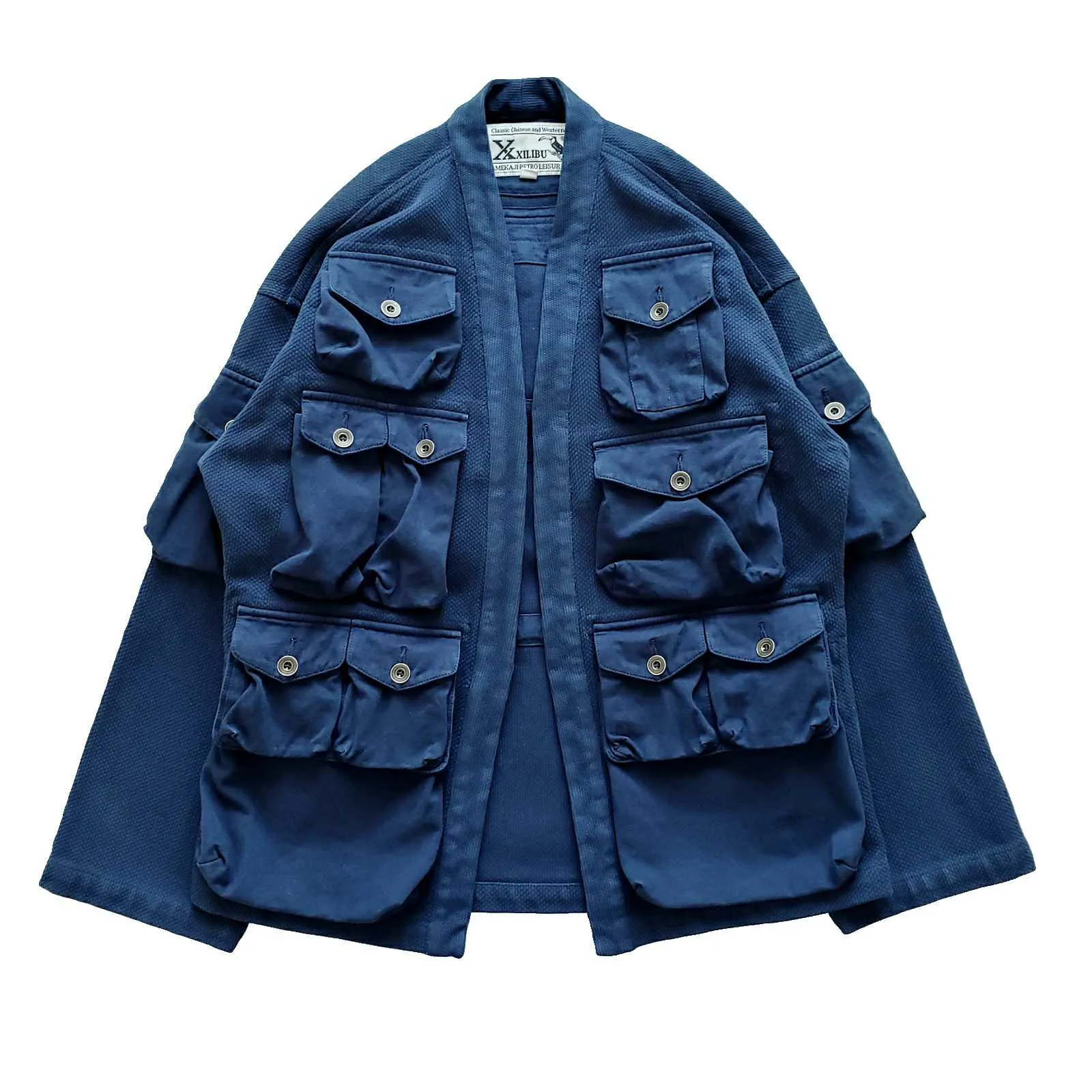 Men's Indigo Kendo Jacket Multi-pockets