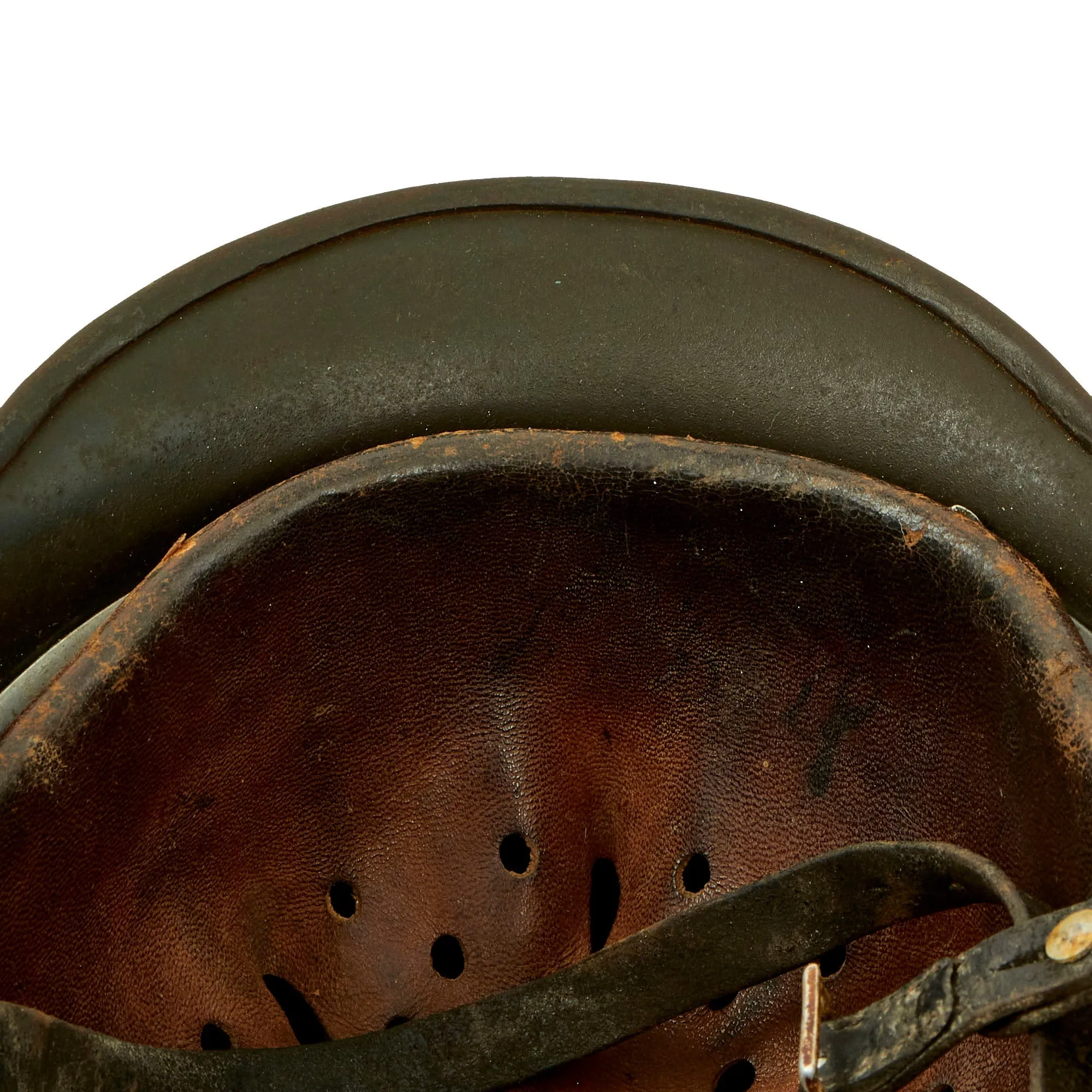 Original German WWII Complete 1939 dated Luftwaffe M35 Double Decal Steel Helmet with 57cm Liner - marked SE64