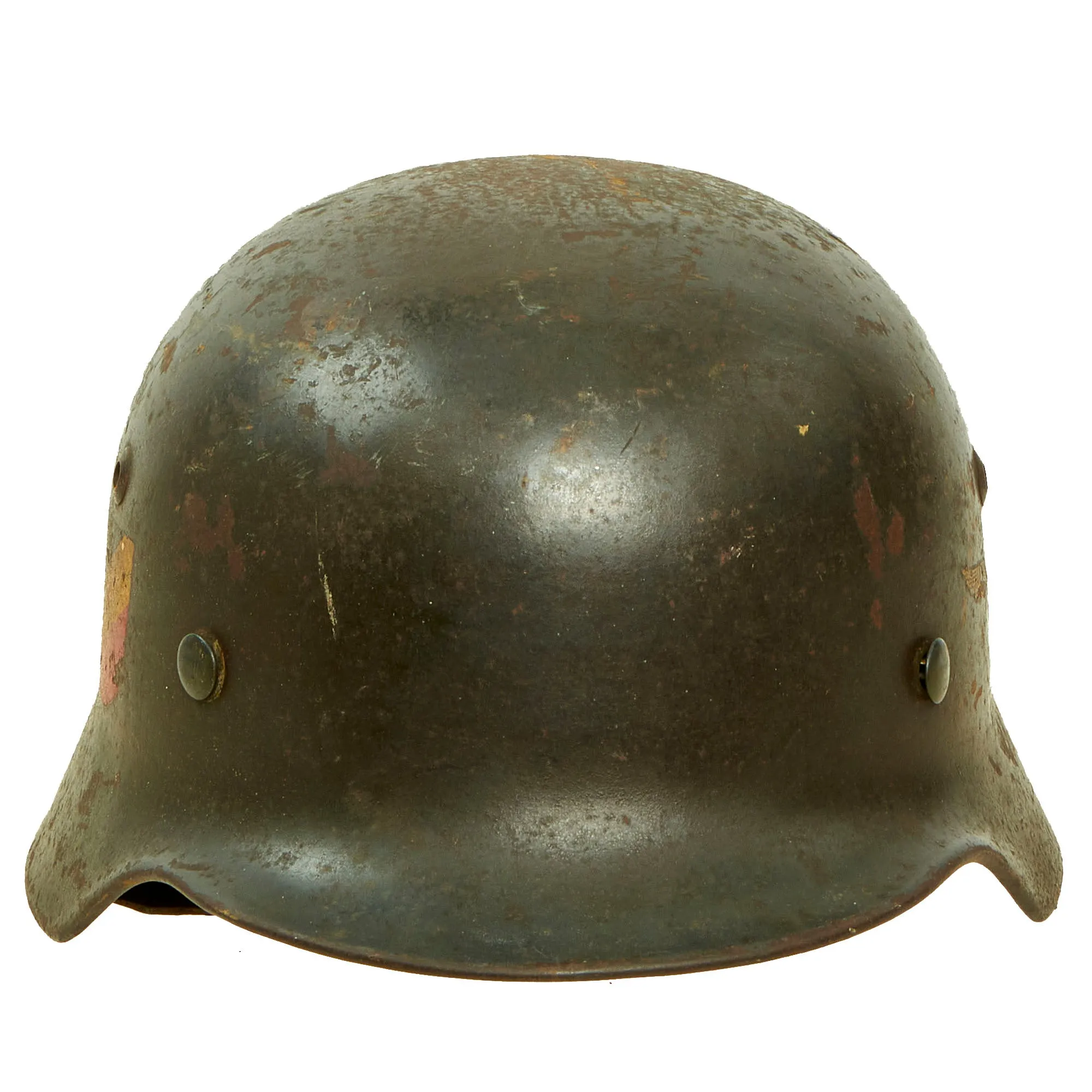 Original German WWII Complete 1939 dated Luftwaffe M35 Double Decal Steel Helmet with 57cm Liner - marked SE64