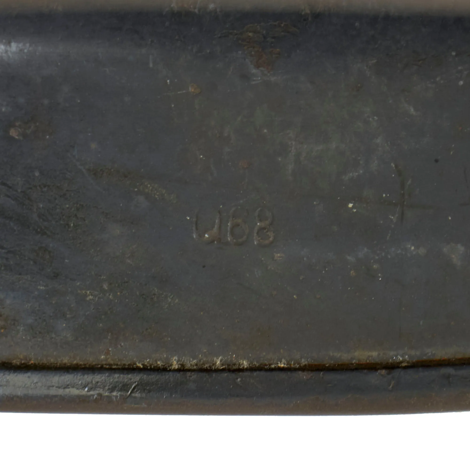 Original German WWII USGI Decorated Battle Damaged Luftwaffe M35 Single Decal "Southern France 1944" Helmet Shell - marked Q68