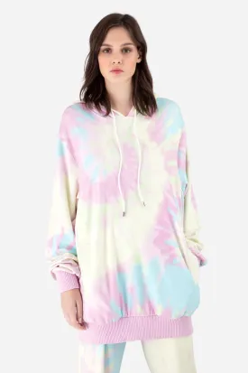 Pink Tie-Dye Jersey Hoodie