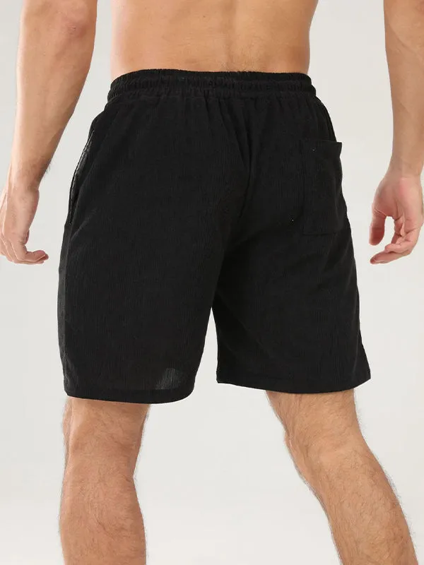 Solid Color Lace Up Sports Running Shorts