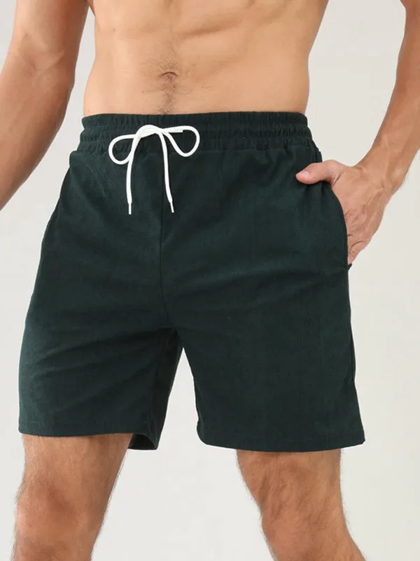 Solid Color Lace Up Sports Running Shorts