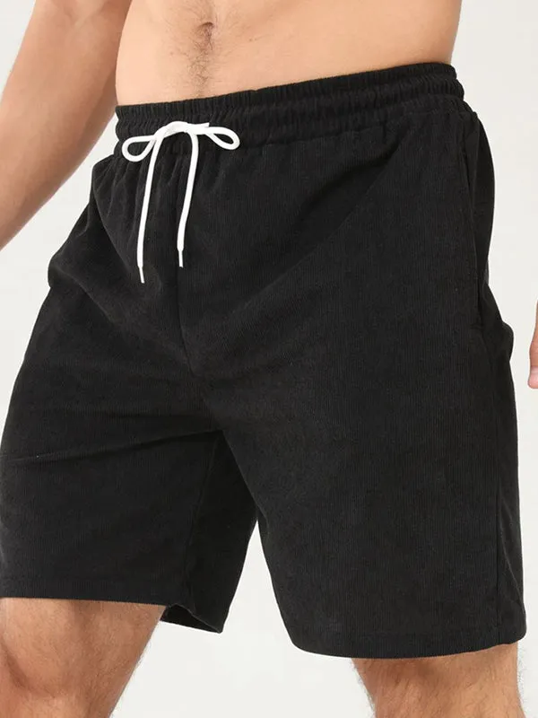 Solid Color Lace Up Sports Running Shorts