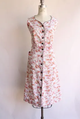 Vintage 1950s DixieLou Frock Volup Wildflower Print Cotton Shirtwaist Dress