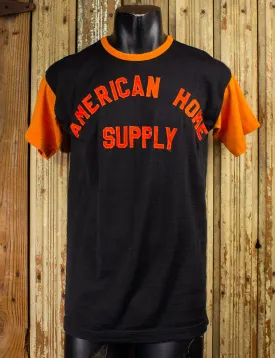 Vintage American Home Supply Jersey T Shirt 60s Orange/Black Medium